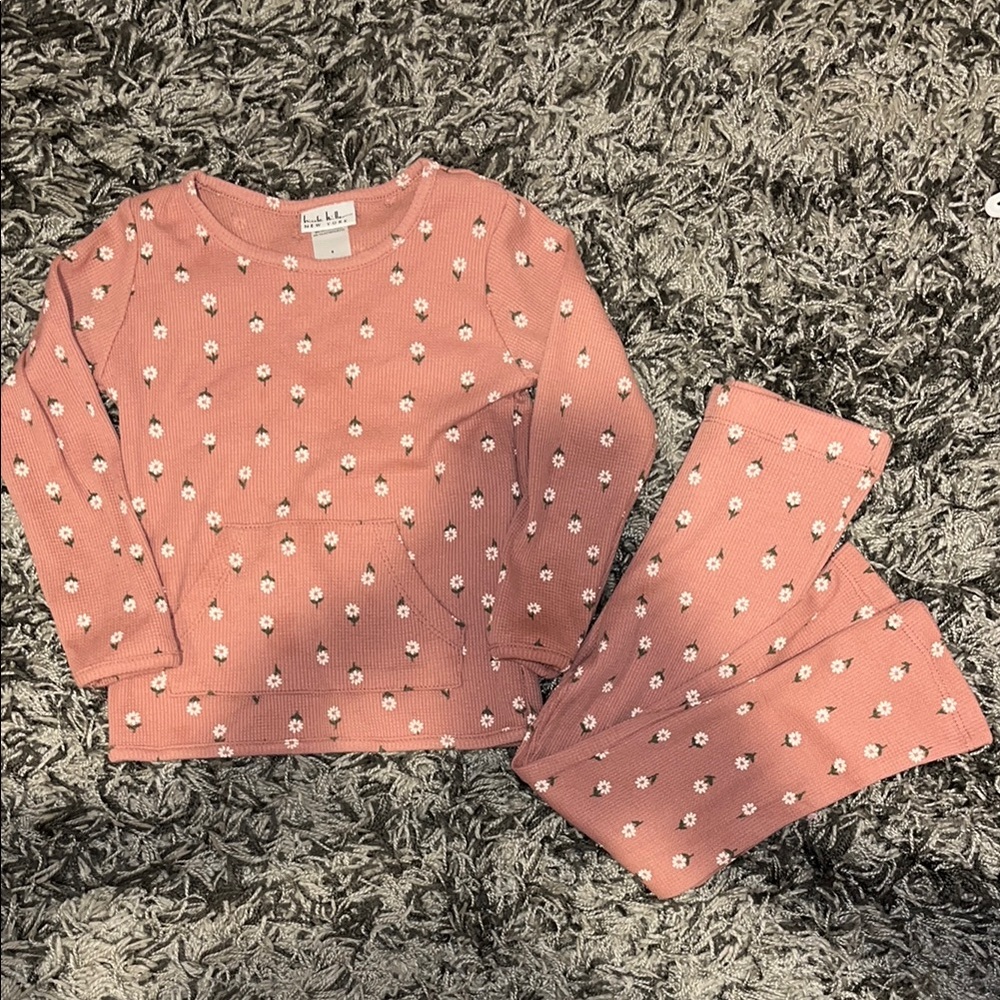 Nicole Miller Pink Pajama Set with Polka Dots
